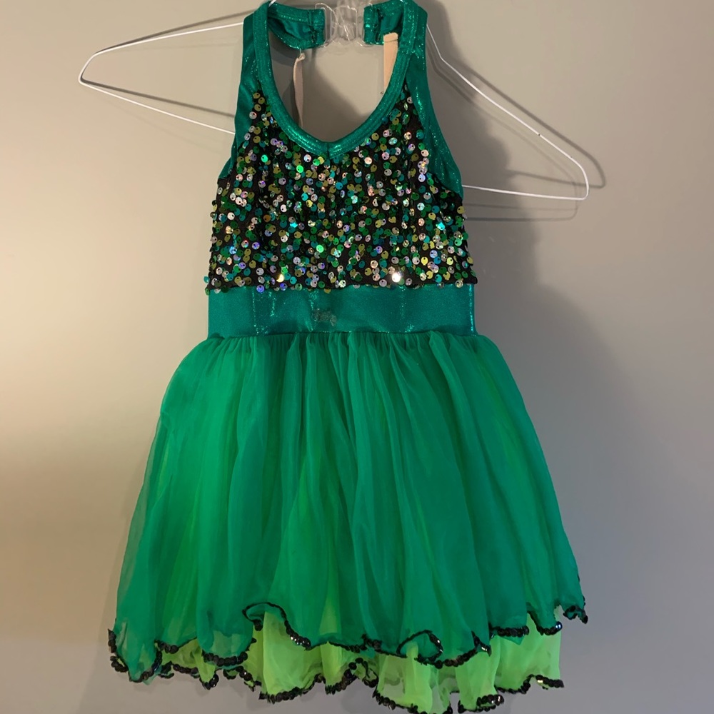 SOLD ComeTrue Green and Black Sequin Dance